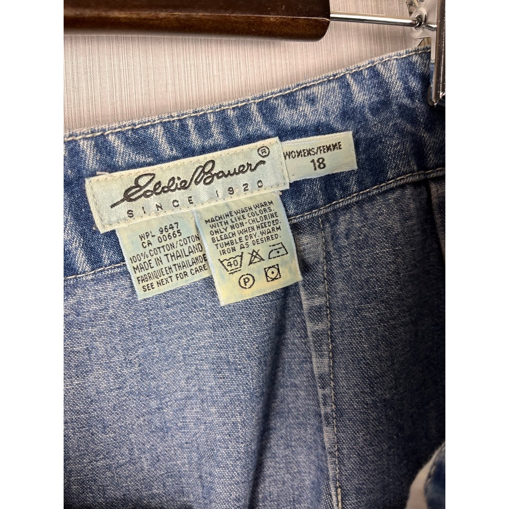 Eddie Bauer‎ Denim Skirt Womens 18 Straight High Waisted Vintage 90s 36x37 - Picture 6 of 8